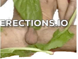 testicles being revealed under spinach leaf